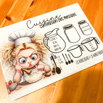Planche en Verre 'Cuisine : Conversion des Mesures'