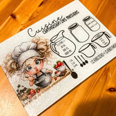 Planche en Verre 'Cuisine : Conversion des Mesures'