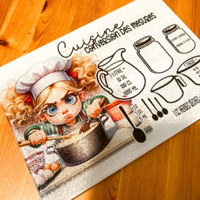 Planche en Verre 'Cuisine : Conversion des Mesures'