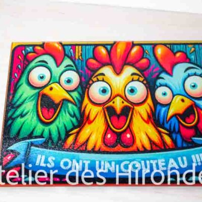 Planche en Verre 'ILS ONT UN COUTEAU !!!
