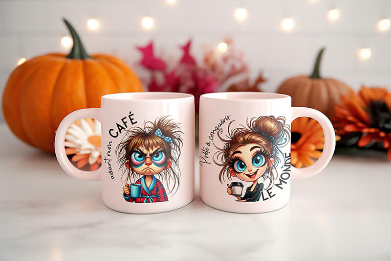 Tasse "Avant/Après Café" – Le Secret de votre Matinée Réussie!