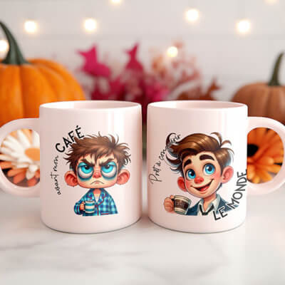 Tasse "Avant/Après Café" Version Homme – Le Mug de Monsieur!