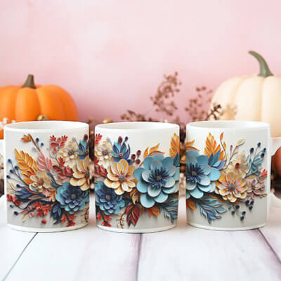 Mug Floral "Élégance Automnale"