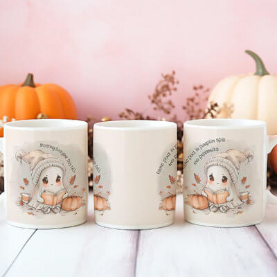 Mug Fantôme Lecteur d'Automne
