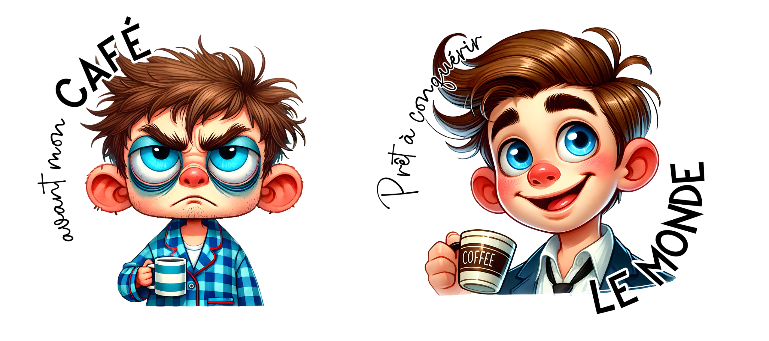 Tasse "Avant/Après Café" – Le Secret de votre Matinée Réussie! – Image 3