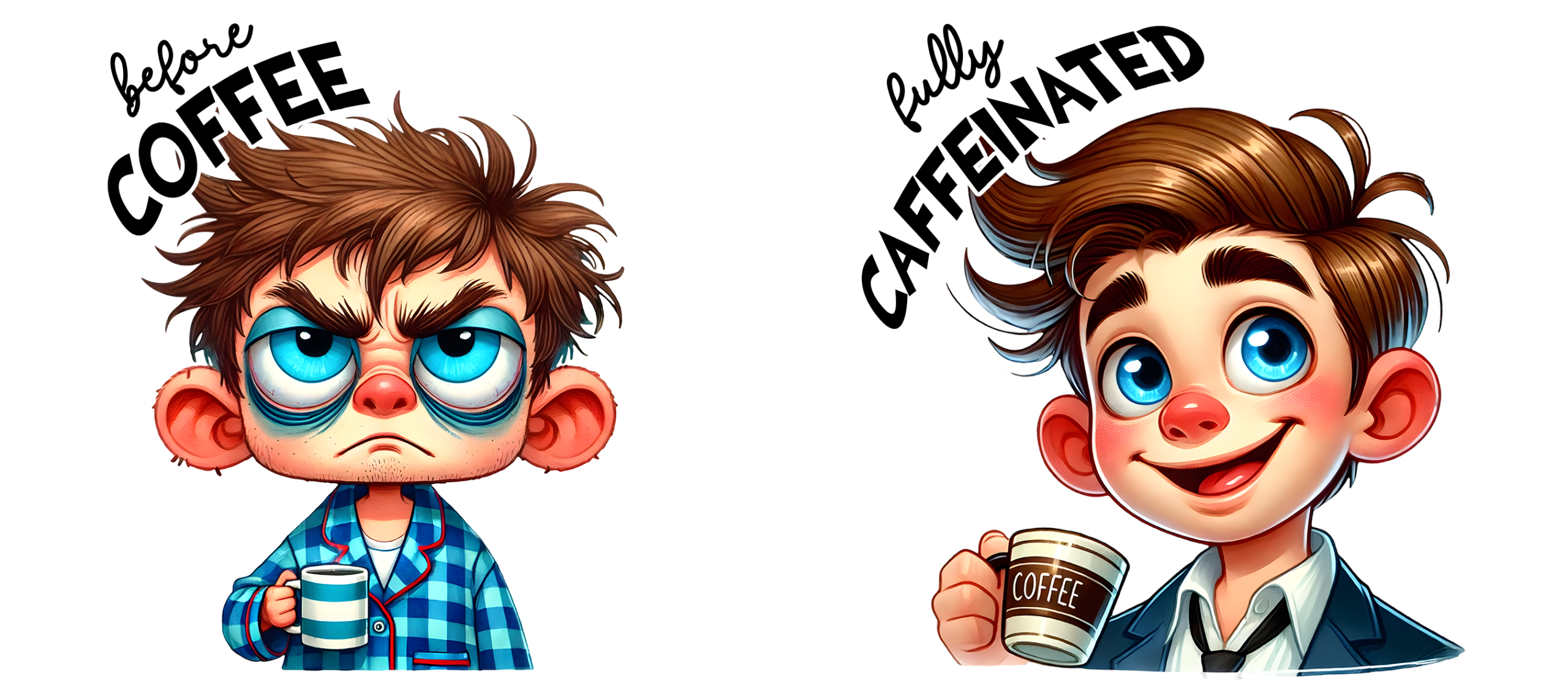 Tasse "Avant/Après Café" – Le Secret de votre Matinée Réussie! – Image 4