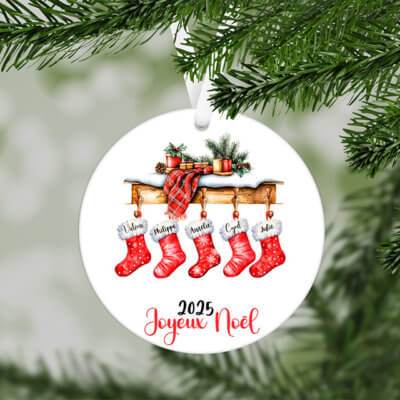Boule de Noël en Mdf personnalisé - Chaussettes