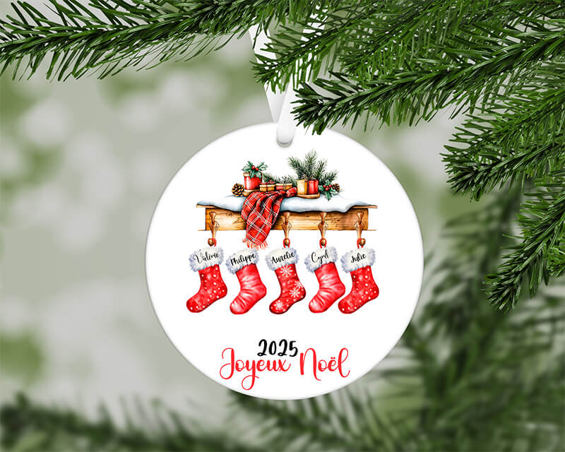 Boule de Noël en Mdf personnalisé - Chaussettes