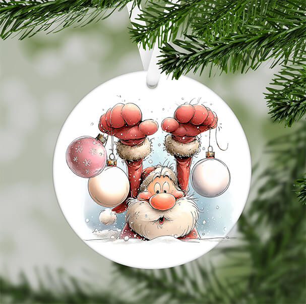 Boule de Noël en Mdf personnalisé - Père Noël – Image 3
