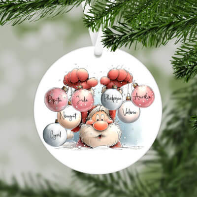Boule de Noël en Mdf personnalisé - Père Noël