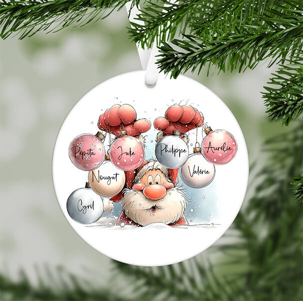 Boule de Noël en Mdf personnalisé - Père Noël