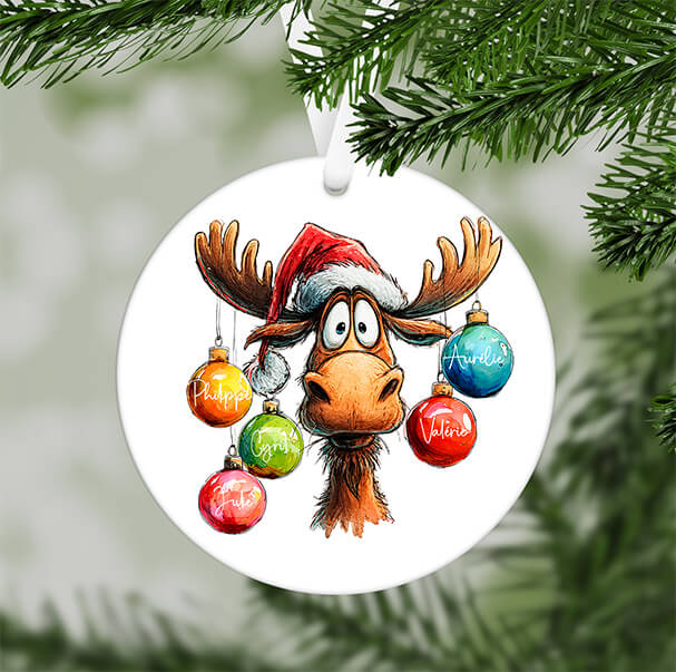 Boule de Noël en Mdf personnalisé - Renne
