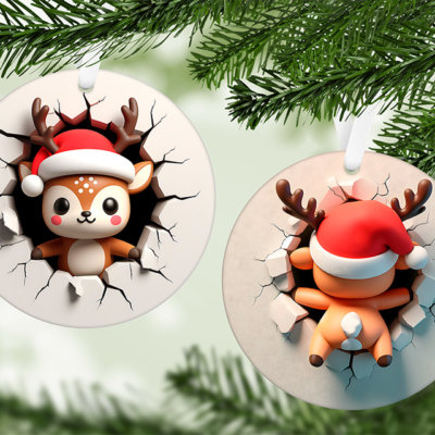 Boule de Noël  3D Trompe-l'œil