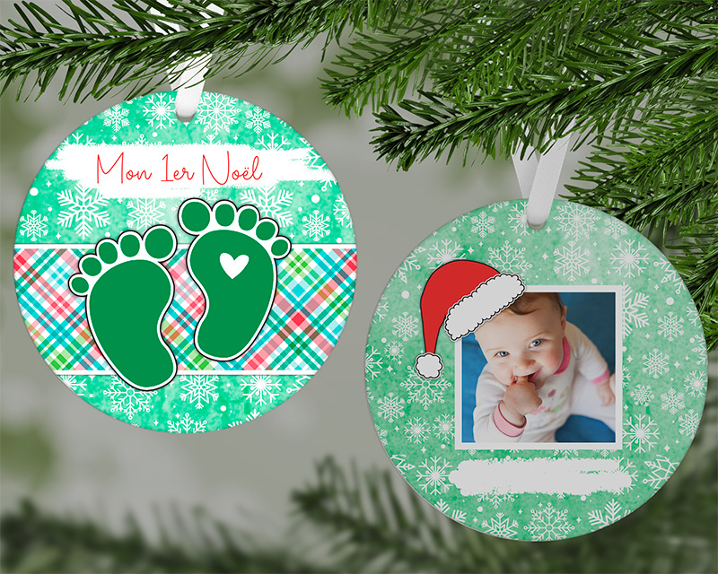 Boule de Noël en Mdf personnalisé - Souvenirs bébé – Image 2