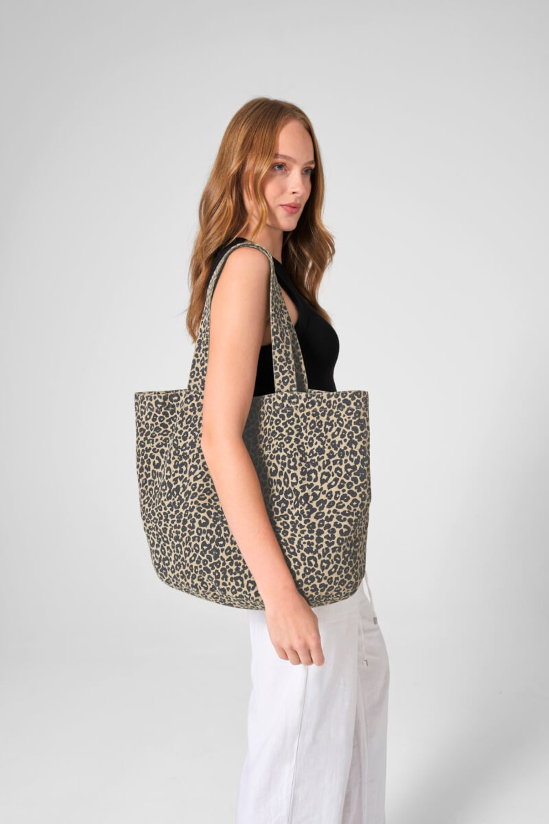 Cabas Léopard Vintage – Personnalisé avec votre texte