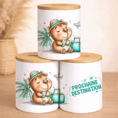 Tirelire "Prochaine destination" – Le Petit Baroudeur