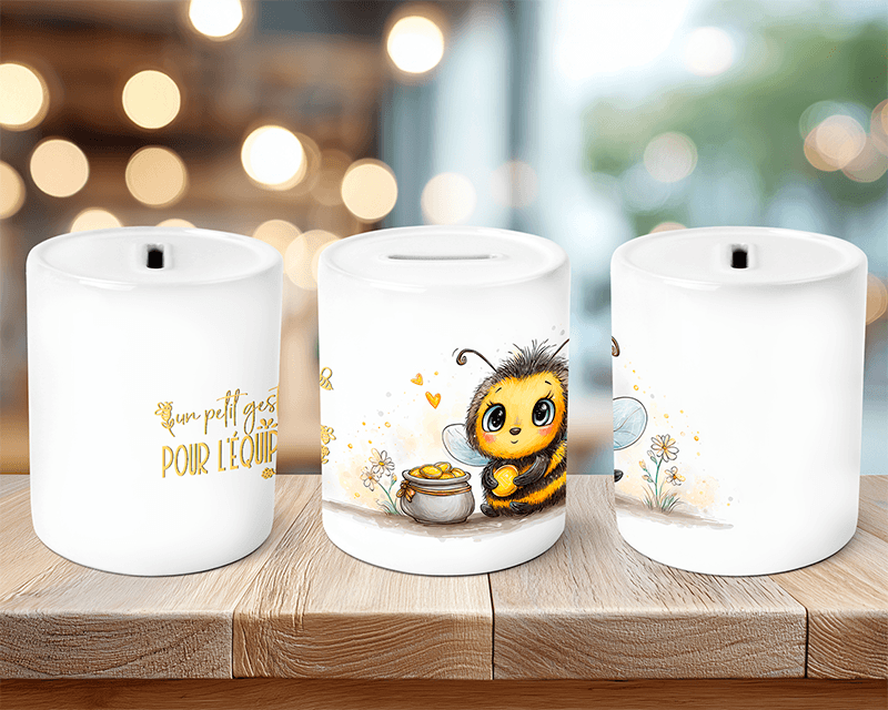Tirelire "Un petit geste pour l'équipe" – L'Abeille Généreuse – Image 3