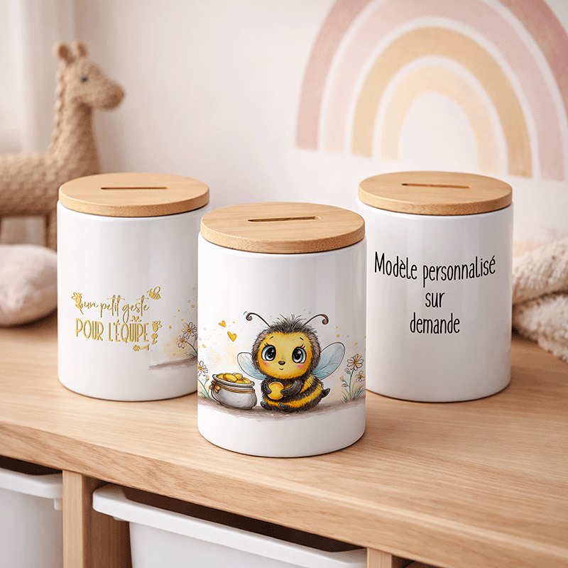 Tirelire "Un petit geste pour l'équipe" – L'Abeille Généreuse – Image 4