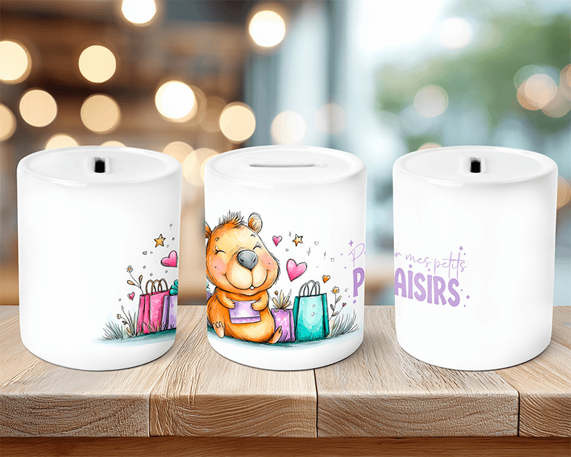 Tirelire "Pour mes petits plaisirs" – Le Wombat Coquet – Image 3