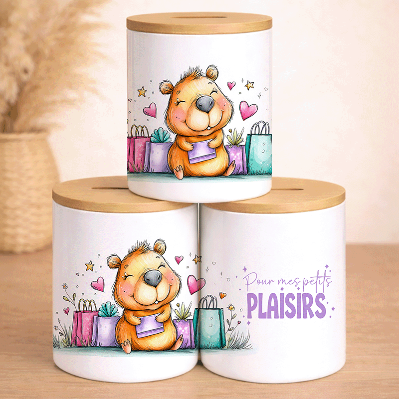 Tirelire "Pour mes petits plaisirs" – Le Wombat Coquet