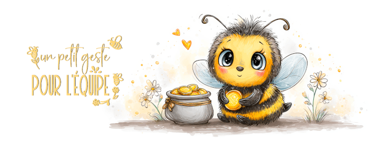 Tirelire "Un petit geste pour l'équipe" – L'Abeille Généreuse – Image 2