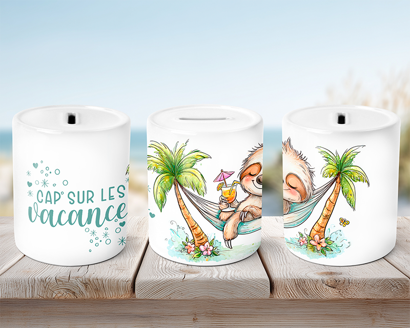 Tirelire "Cap sur les vacances !" – Le Paresseux Voyageur – Image 4