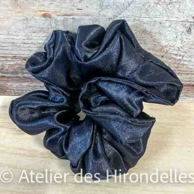 Chouchou en satin - marine