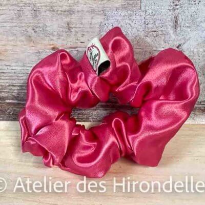 Chouchou en satin - rose