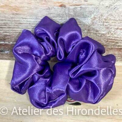 Chouchou en satin - violet